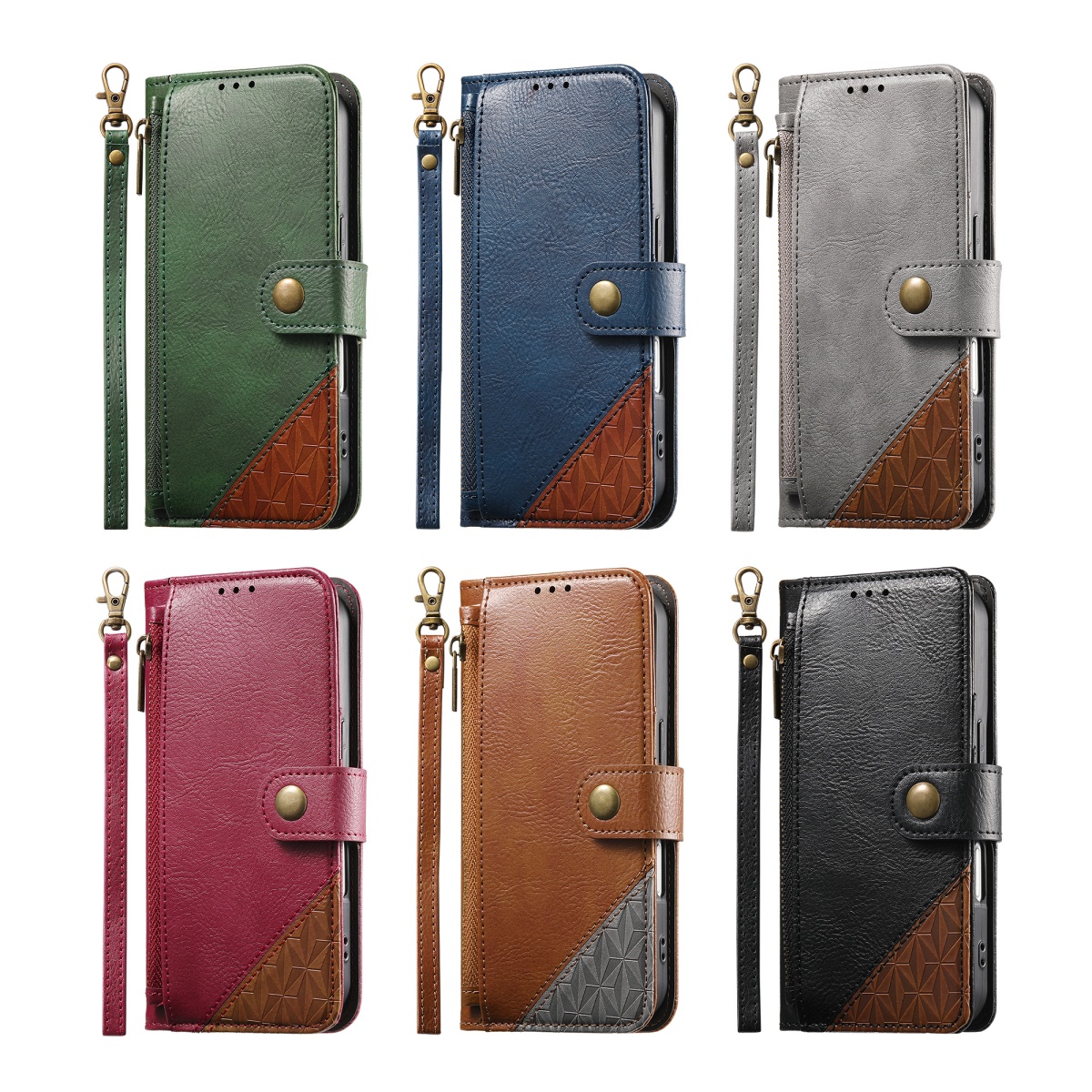 PU Leather Zipper Wrist Strap  - Leather Card Wallet 리뷰 및 가격