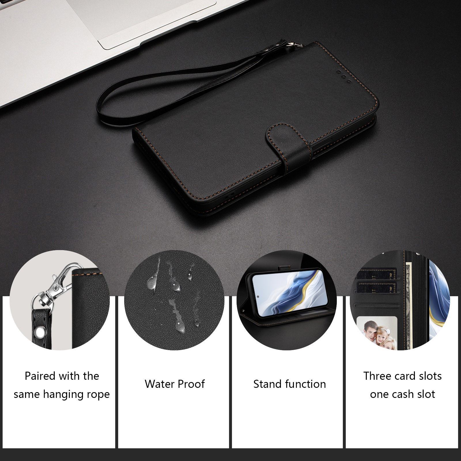 Solid Color PU Leather Lanyard - Leather Card Wallet 리뷰 및 가격