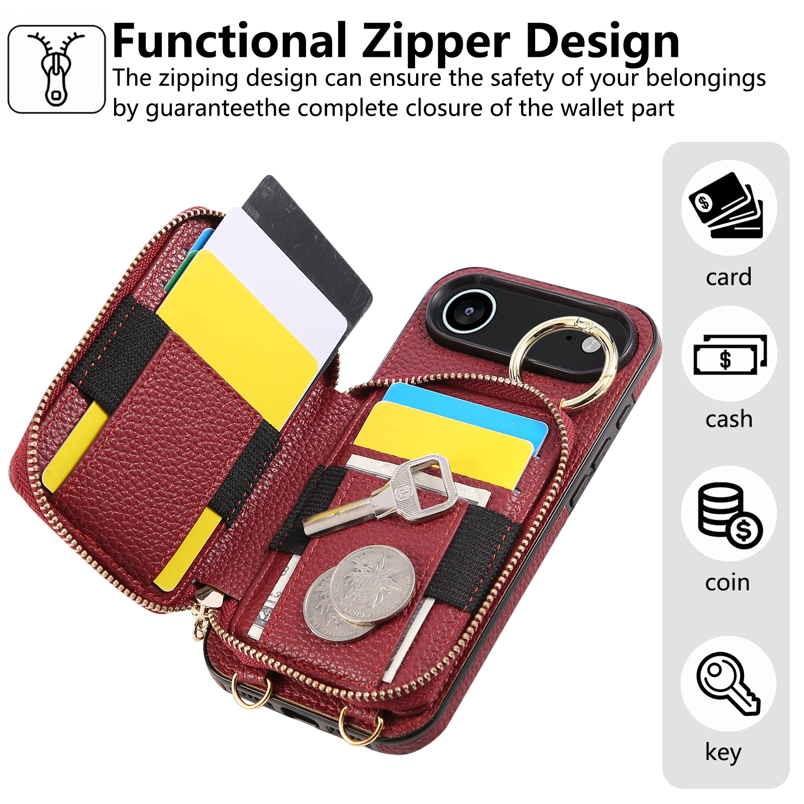 Crossbody Zipper Card Bag Wall - Leather Card Wallet 리뷰 및 가격