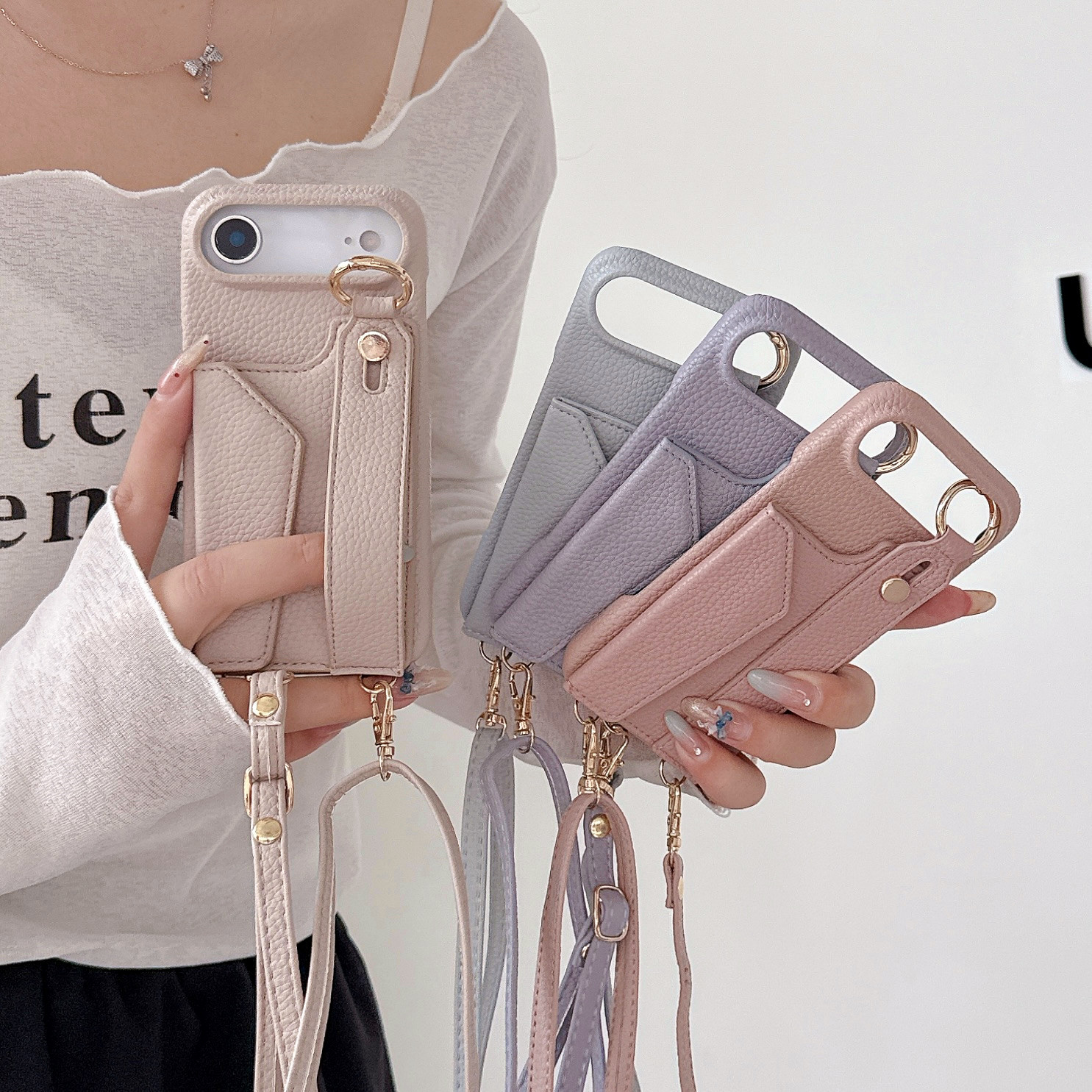 Wrist Strap Crossbody Ring Hol - Leather Card Wallet 리뷰 및 가격