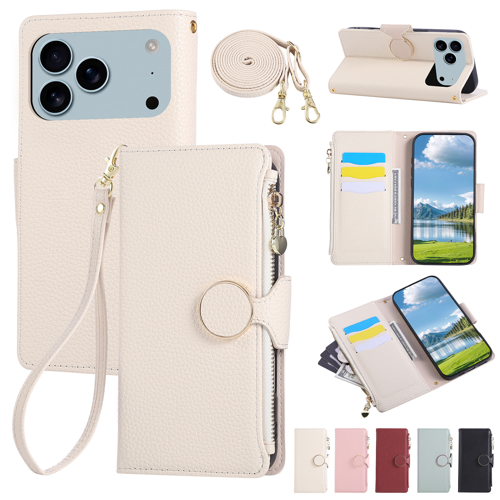 Crossbody Zipper Card Solt Wal - Leather Card Wallet 리뷰 및 가격